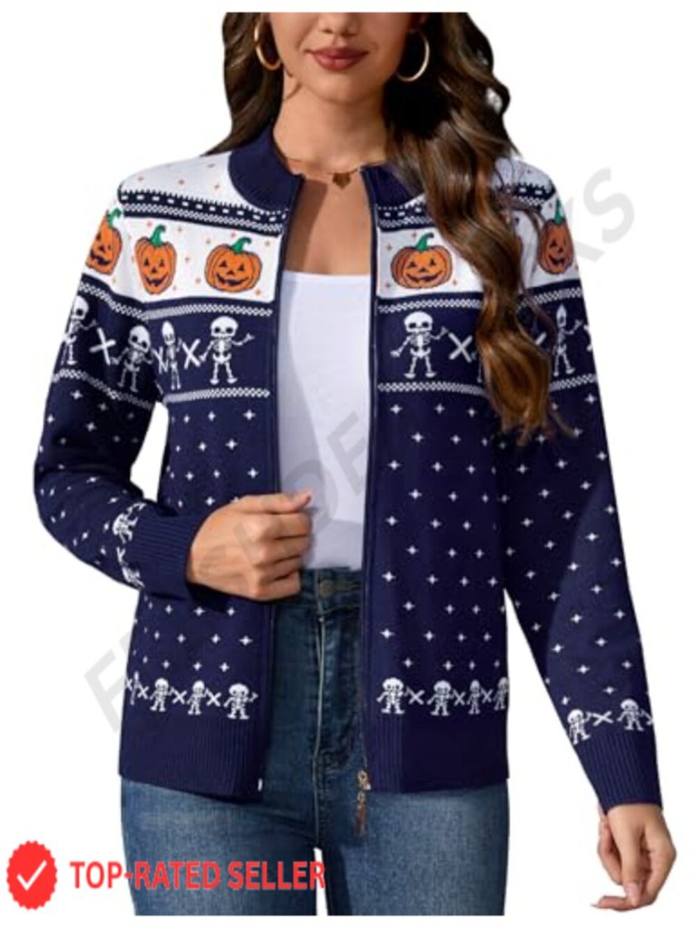 Long Sleeve Knitted Zip Up Cardigan Sweater Lightweight Casual Layer